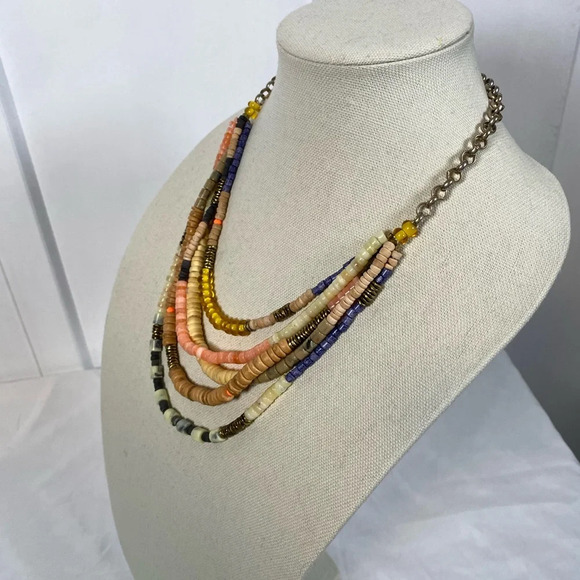 Loft Multicolor Multistrand Beaded Statement Necklace - Picture 2 of 4